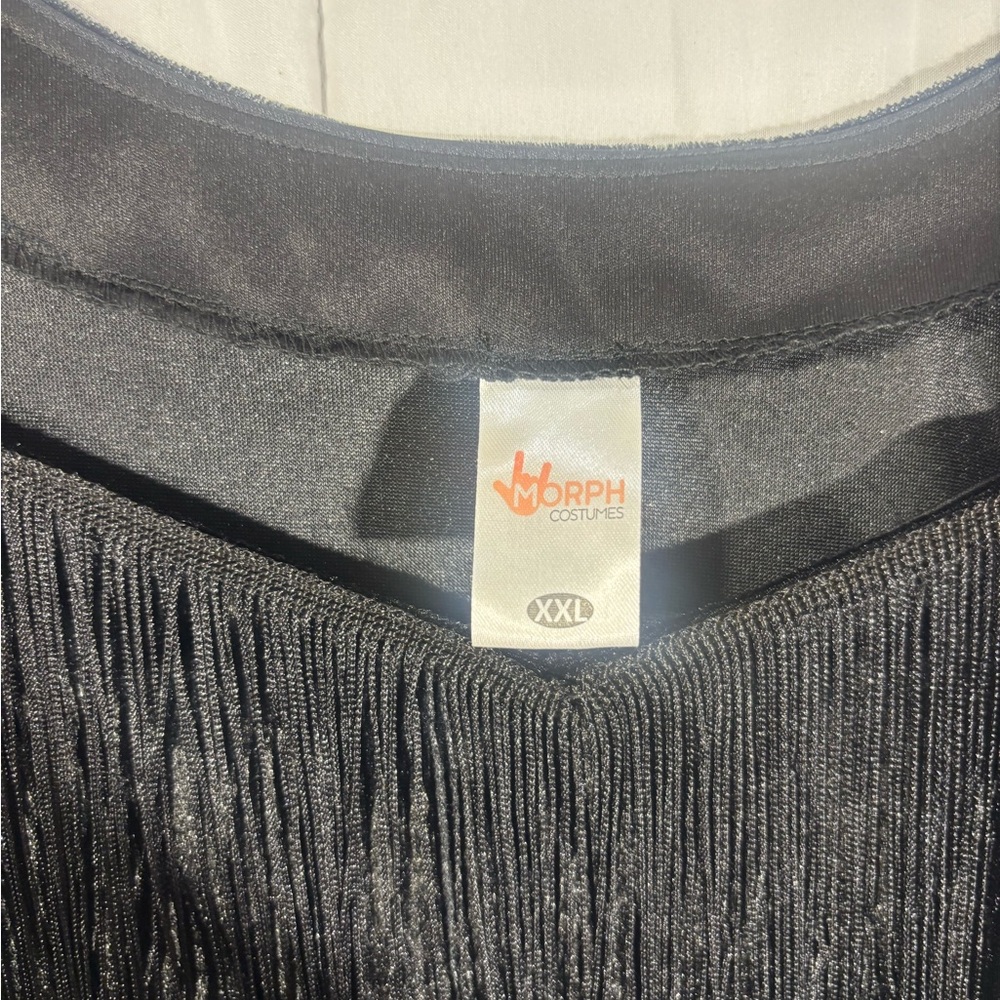 Black Fringe Flapper Dress Costume Roaring 20s Gatsby Morph Costumes New Years - Picture 4 of 7